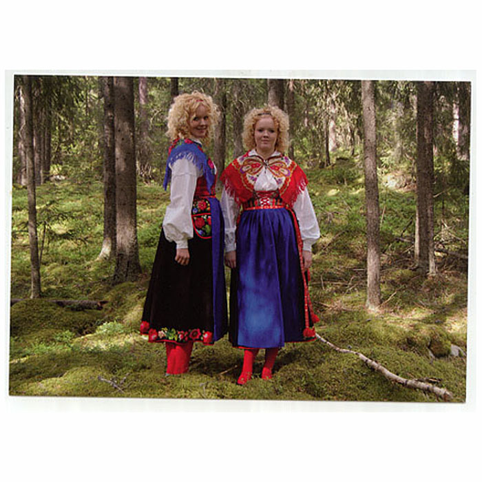 Postcard Folk Costumes 2 Girls Dala Floda Sweden New Swedenstore