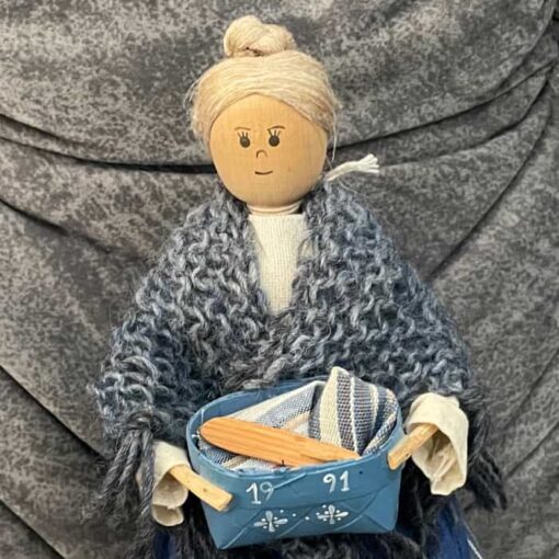 A Swedish wooden BORLANGE DOLL atelje Ottilia signed numbered - Image 2