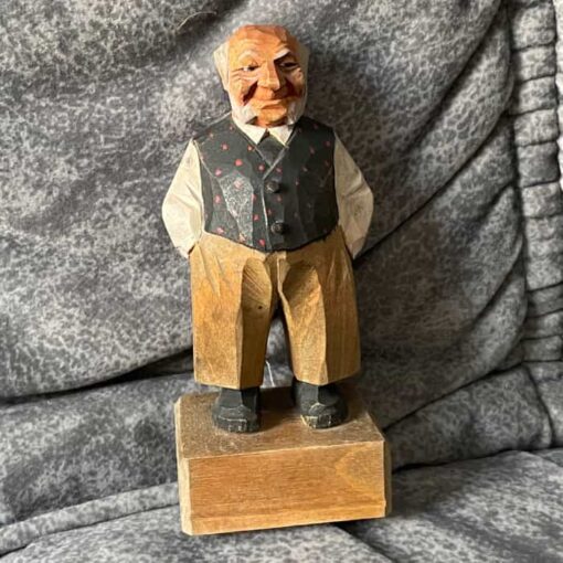 A MAN with waistcoat – 4.5 inches carved by C.O. Trygg Swedish - Image 2