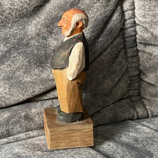 A MAN with waistcoat – 4.5 inches carved by C.O. Trygg Swedish - Image 3