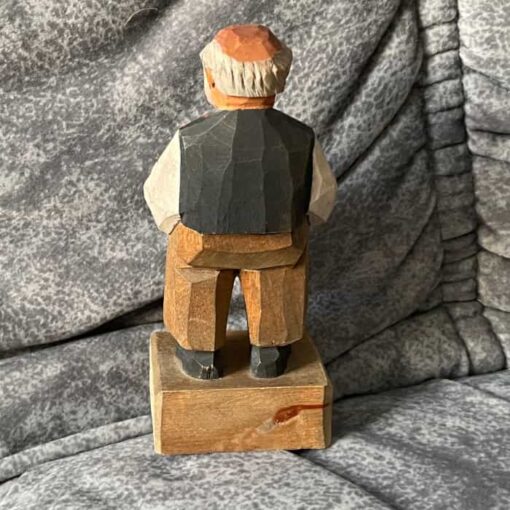 A MAN with waistcoat – 4.5 inches carved by C.O. Trygg Swedish - Image 4