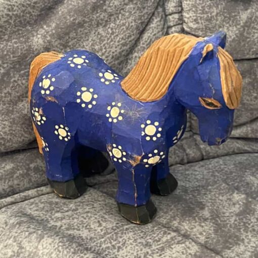 Swedish vintage blue SMALAND HORSE – 5.5 inch. - Image 3
