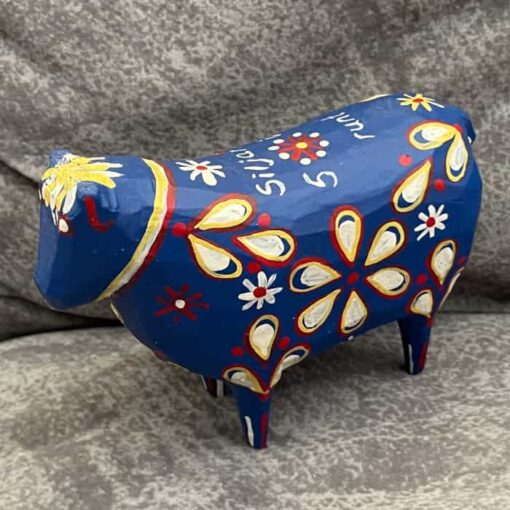 Wooden old blue Dala-painted EWE-Soldtacka - RARE - Sweden - Image 5