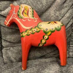 Old Swedish DALA HORSE – 5.5 inch  not dipped and split ears