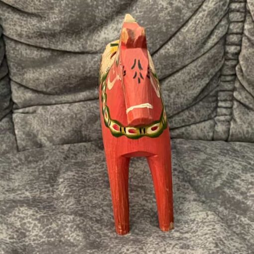 Old Swedish DALA HORSE – 5.5 inch  not dipped and split ears - Image 4