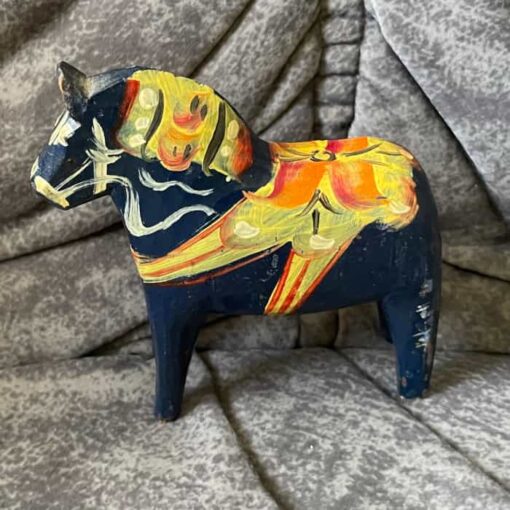 Two DALA HORSES 5 inch. / 4 inch. one old (not dipped) Swedish - Image 2