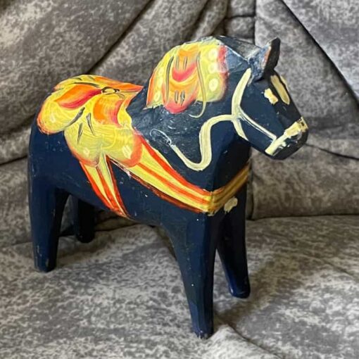 Two DALA HORSES 5 inch. / 4 inch. one old (not dipped) Swedish - Image 4