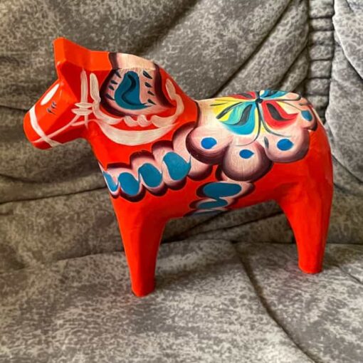 Two DALA HORSES 5 inch. / 4 inch. one old (not dipped) Swedish - Image 7