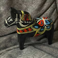 Swedish black DALA HORSE – 4 inch. - TAG, New
