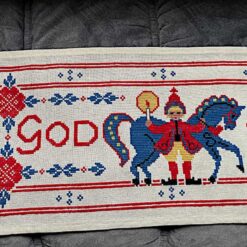 Swedish Christmas WALLHANGER cross-stitch on linen
