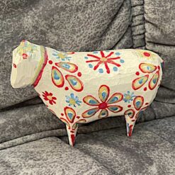 Wooden white Dala-painted EWE-Soldtacka – RARE – Sweden