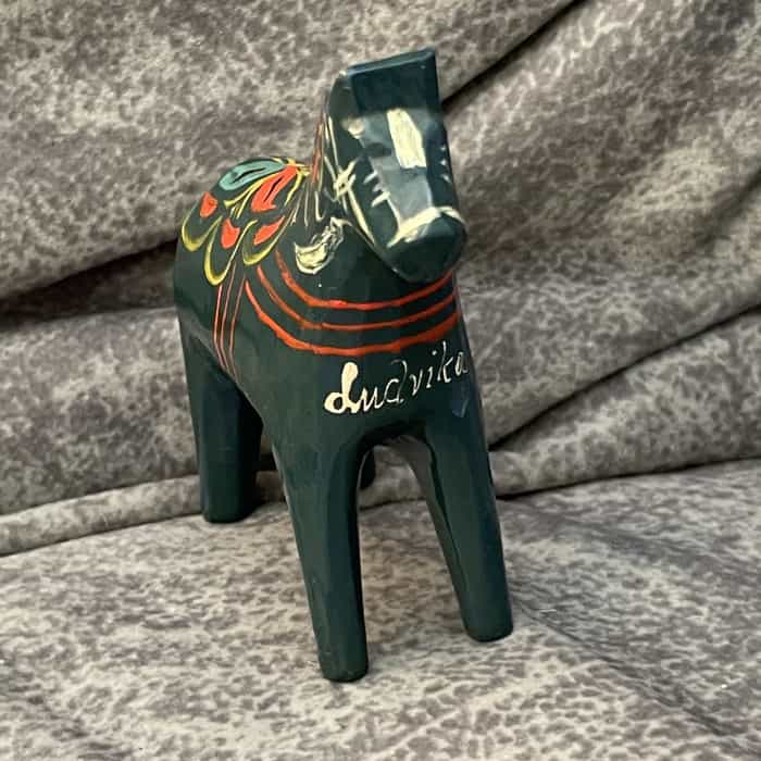 Swedish vintage dark green DALA HORSE – 2.9 inch Ludvika TAG - Image 3