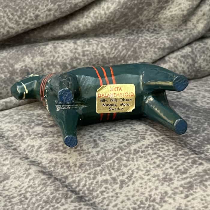 Swedish vintage dark green DALA HORSE – 2.9 inch Ludvika TAG - Image 4