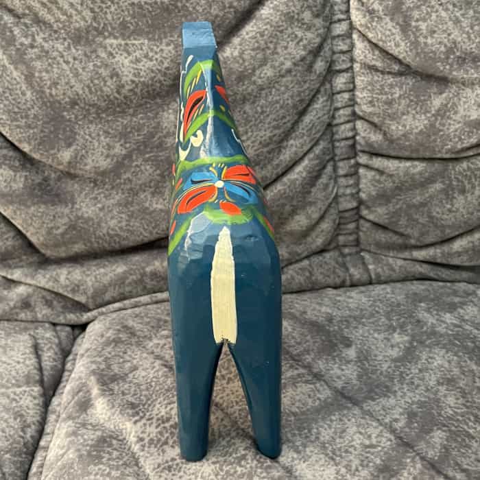 Swedish vintage blue DALA HORSE – 6 inch TAG - Image 2