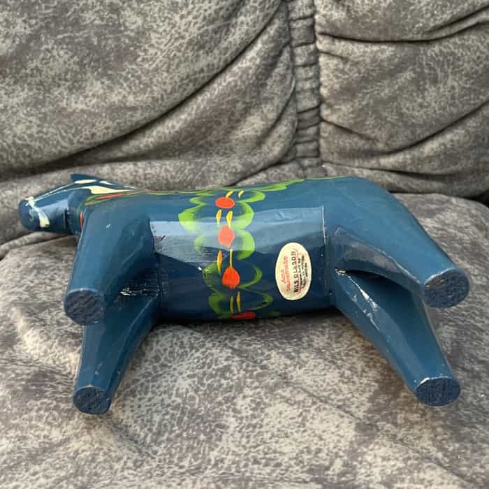 Swedish vintage blue DALA HORSE – 6 inch TAG - Image 5