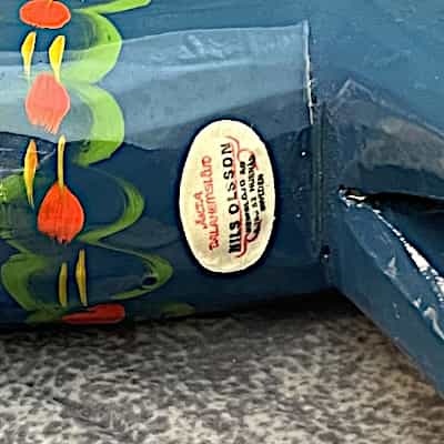 Swedish vintage blue DALA HORSE – 6 inch TAG - Image 6