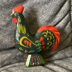 Swedish vintage wooden DALA ROOSTER – 4.3 inch Erik Pell TAG
