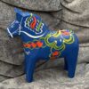 Swedish dark blue DALA HORSE – 5 inch. - Siljan runt TAG