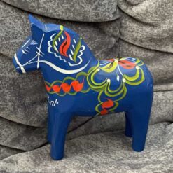 Swedish dark blue DALA HORSE – 5 inch. - Siljan runt TAG