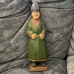 Swedish handcarved Sami WOMAN signed Lorens Larsson d.1946?