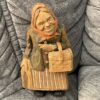 Swedish CARVED “WOMAN w. basket” G. Nilsson 6.5 inch.