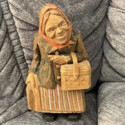 Swedish CARVED “WOMAN w. basket” G. Nilsson 6.5 inch.