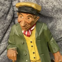 Swedish WOODCARVED "MAN w. bag" G. Nilsson 6.2 inch. - Image 2