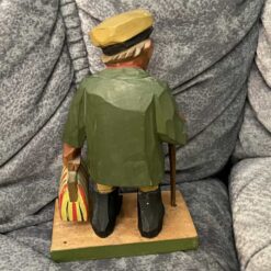 Swedish WOODCARVED "MAN w. bag" G. Nilsson 6.2 inch. - Image 4
