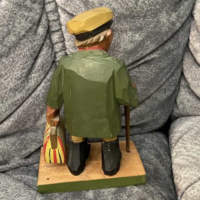 Swedish WOODCARVED "MAN w. bag" G. Nilsson 6.2 inch. - Image 4