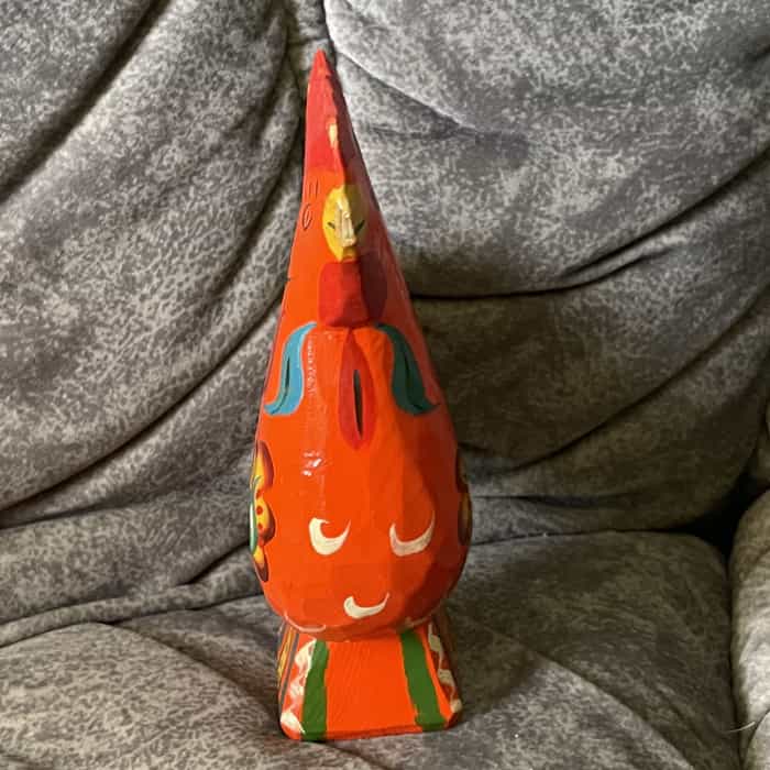 Swedish vintage wooden DALA ROOSTER – 6.4 inch damaged TAG - Image 5