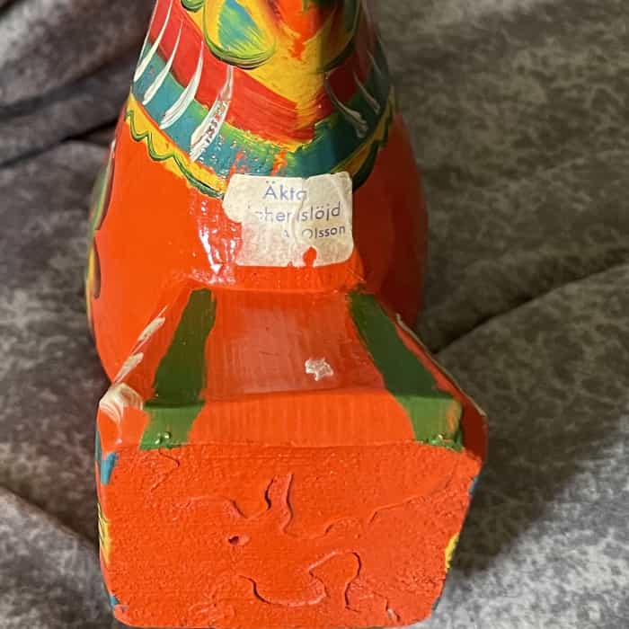 Swedish vintage wooden DALA ROOSTER – 6.4 inch damaged TAG - Image 7