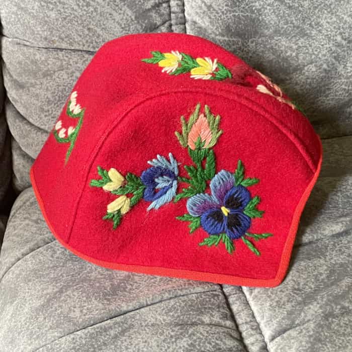 STUNNING embroidery Swedish CAP Folk costume Dala Floda NEW