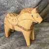 Swedish burnpainted Dala Horse – 4 inch signed