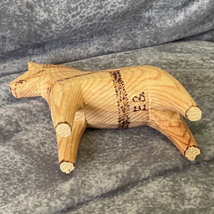 Swedish burnpainted Dala Horse – 4 inch signed - Image 3