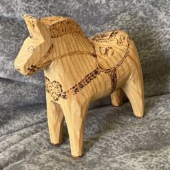 Swedish burnpainted Dala Horse – 4 inch signed - Image 4