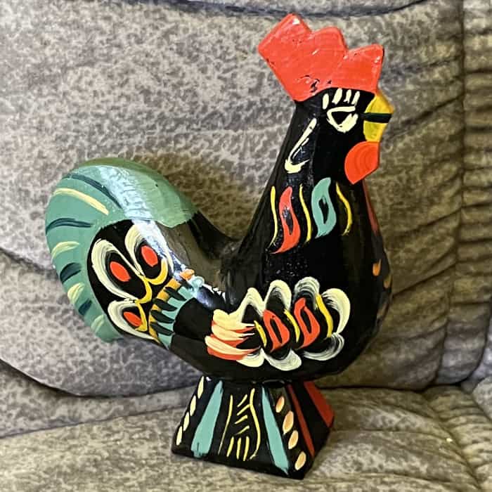 Swedish vintage wooden DALA ROOSTER – 4.5 inch remains of Tag - Image 3