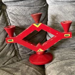 An old Christmas wooden CANDLE HOLDER Swedish - Image 3