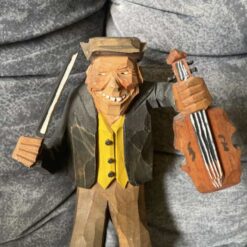 Swedish WOODCARVED "MAN w. Violin" G. Nilsson 8.5 inch. - Image 2