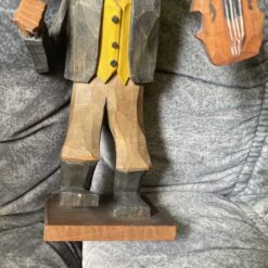 Swedish WOODCARVED "MAN w. Violin" G. Nilsson 8.5 inch. - Image 3